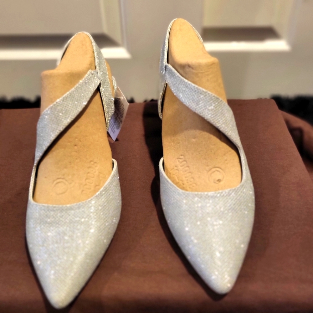 Silver Glitter Fashion Heels